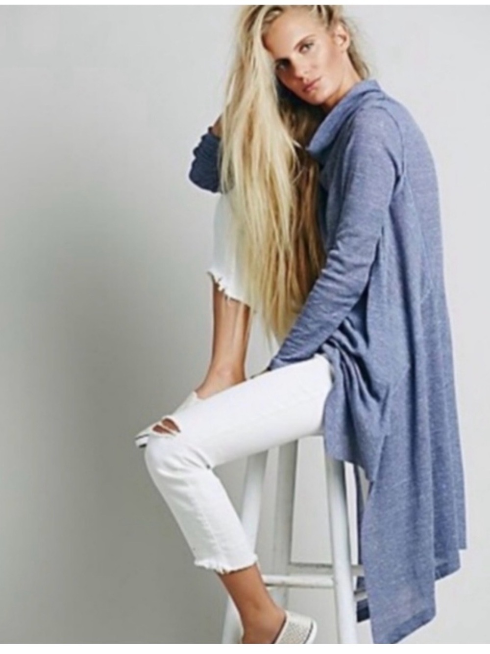 FREE PEOPLE Wonder Woman Thermal Tunic Dress Waffle Knit Small